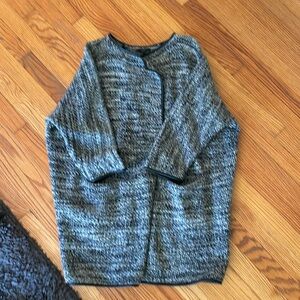 COS Women’s Pure Wool Gray Melange Wrap Sweater Knit Cardigan Size XS